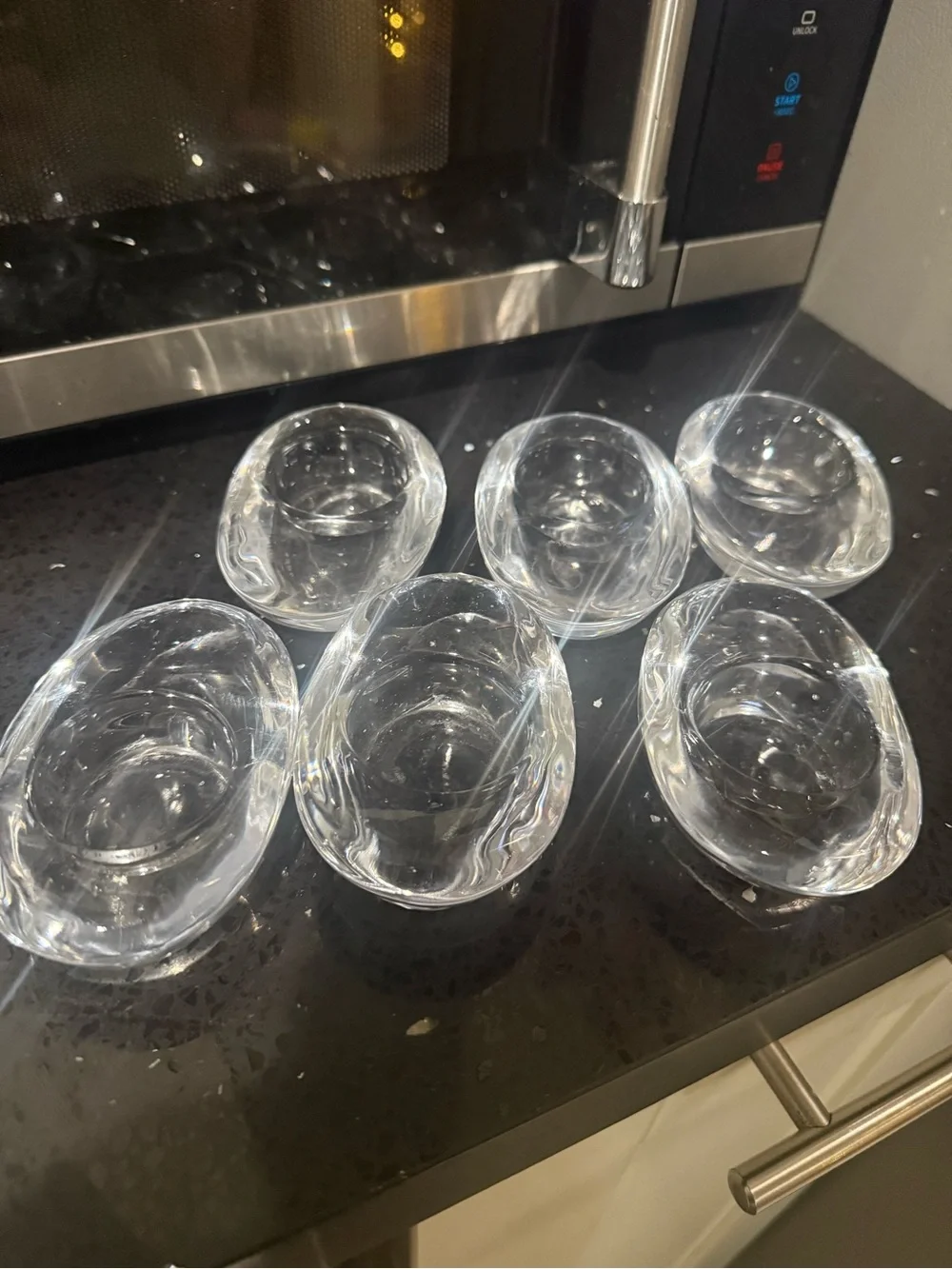 Set of 6 Clear Glass Bowls